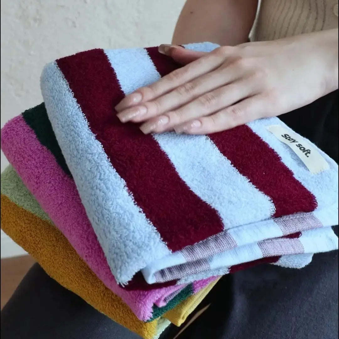 Retro Striped Cotton Towels