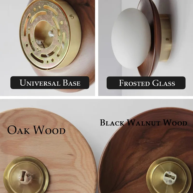 Walnut & Brass Wall Sconce – Wabi-Sabi Modern Light