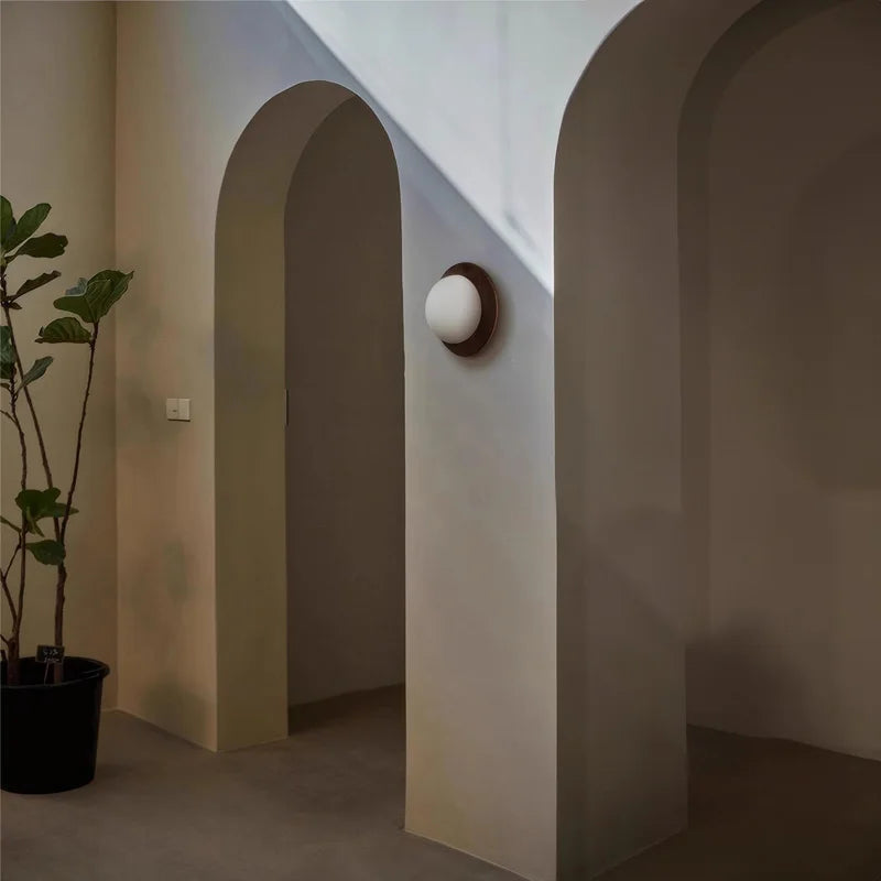 Walnut & Brass Wall Sconce – Wabi-Sabi Modern Light