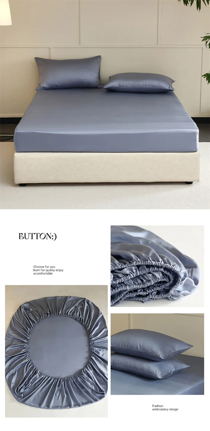 Luxury 100% Mulberry Silk Fitted Sheet