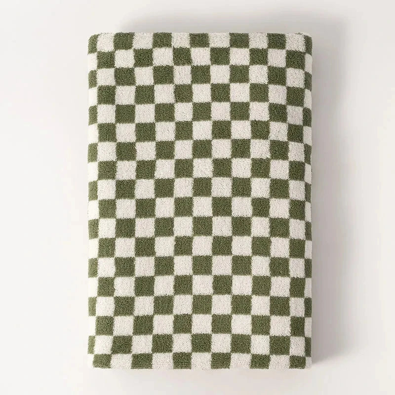 Vintage Plaid Check Cotton Towel